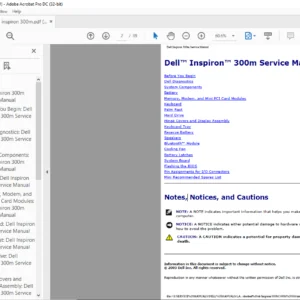 Dell Inspiron 300m Laptop SERVICE MANUAL - PDF DOWNLOAD
